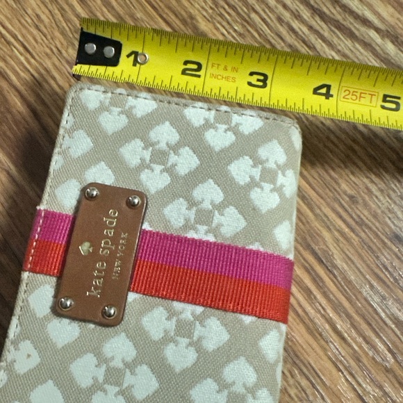 Kate Spade Mini Neda Tan & Khaki Signature Canvas Wallet - Picture 10 of 12